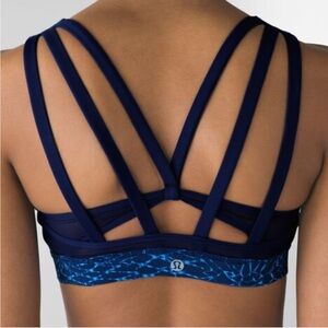 lululemon athletica Navy and Teal Strappy Sports Bra